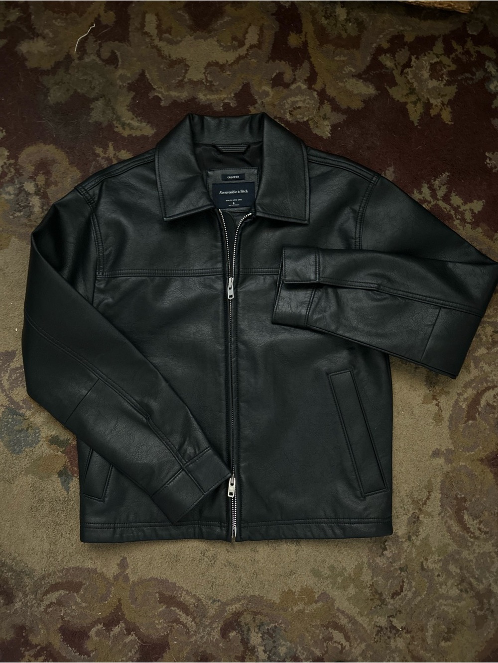 Abercrombie & Fitch Vegan Leather Bomber Jacket